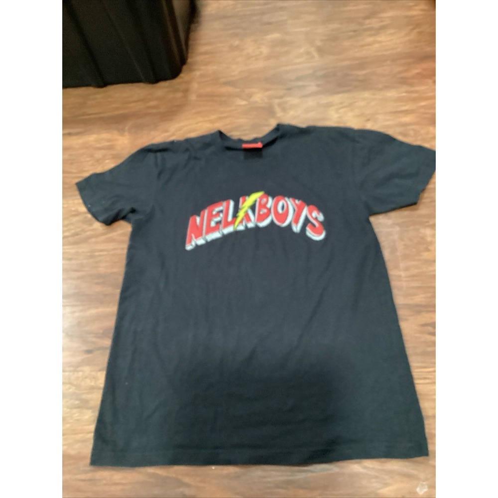 Nelk Boys Full Send Thunder Bolt Graphic T Shirt Men's Sz M  Black Red Font GUC